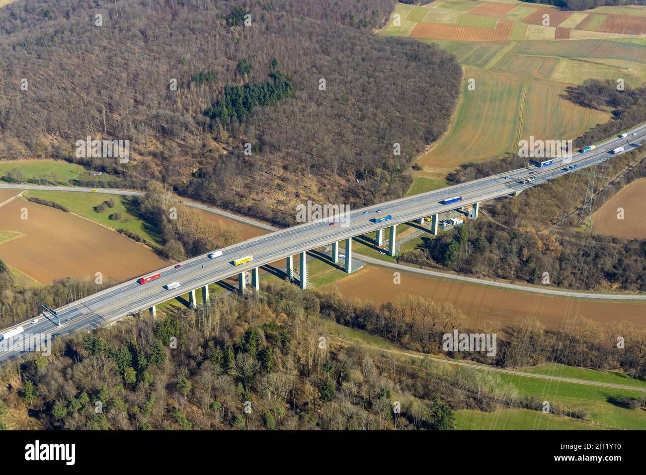 Freeway bridge valley bridge Blasbach of the freeway A45 Sauerlandlinie