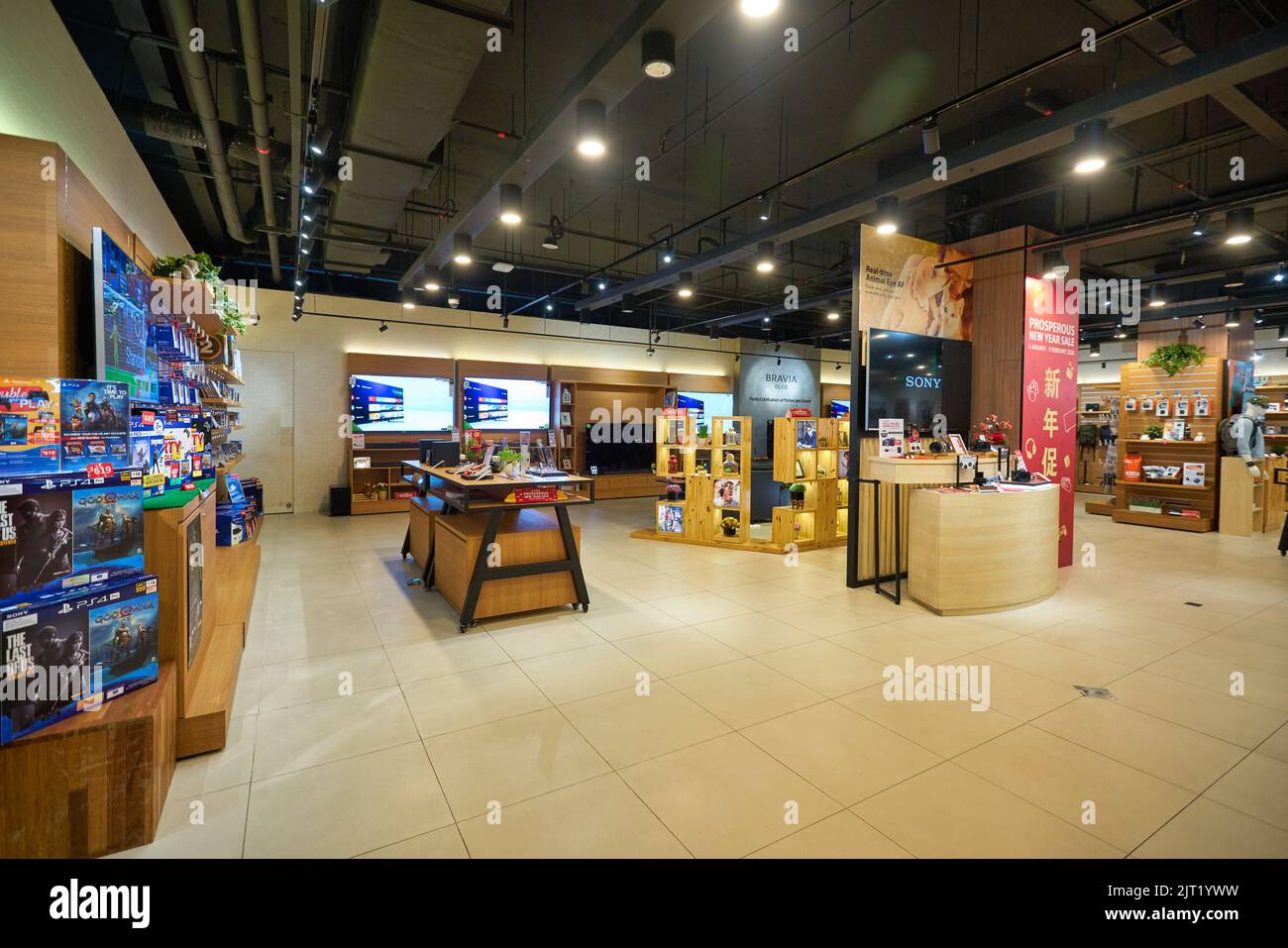 SINGAPORE - CIRCA JANUARY, 2020: interior shot of Sony Store in Singapore. Stock Photo
