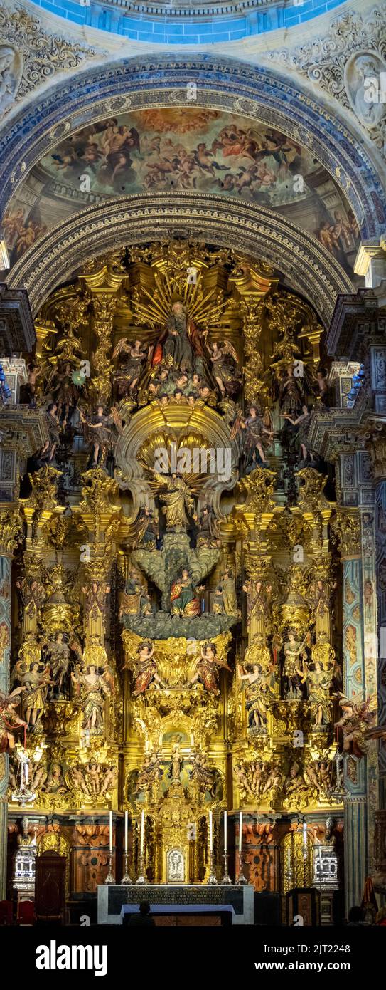 Iglesia Colegial del Divino Salvador high altarpiece by Caeytano de Acosta, Seville Stock Photo