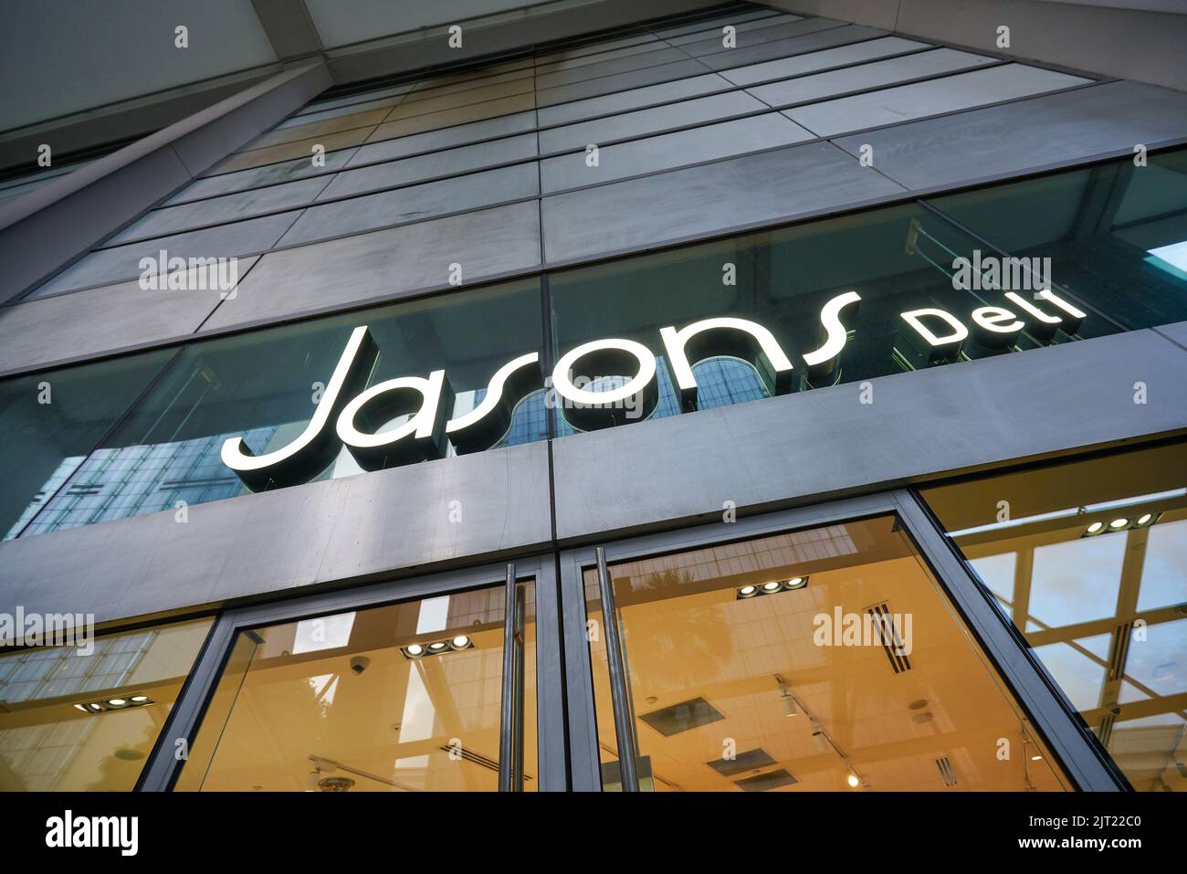 SINGAPORE - JANUARY 20, 2020: Jasons Deli sign over a store entrance in the Shoppes at Marina Bay Sands. Jasons Deli is a supermarket and delicatessen Stock Photo