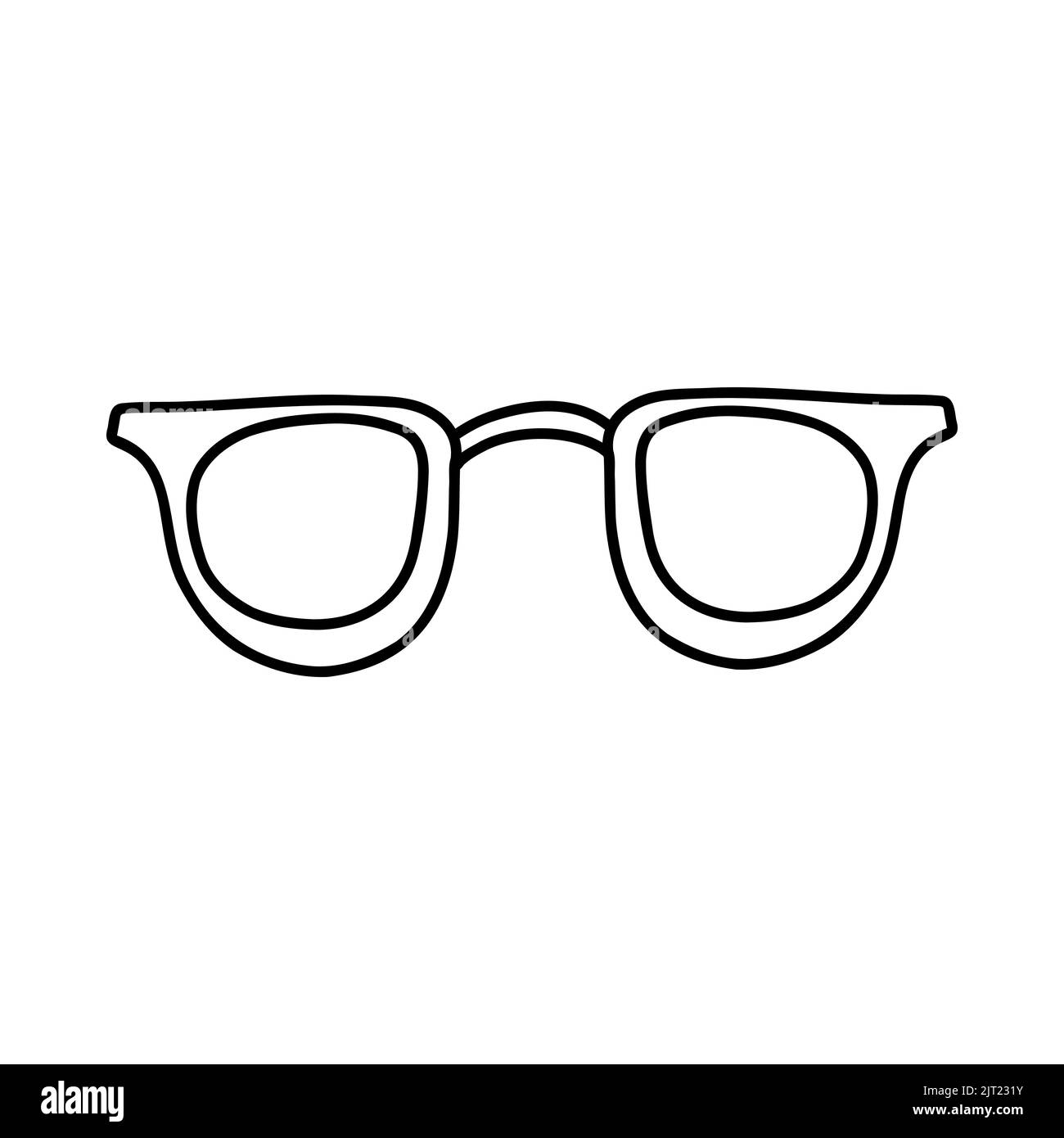 Hand drawn doodle glasses. Vector sketch illustration of black outline ...