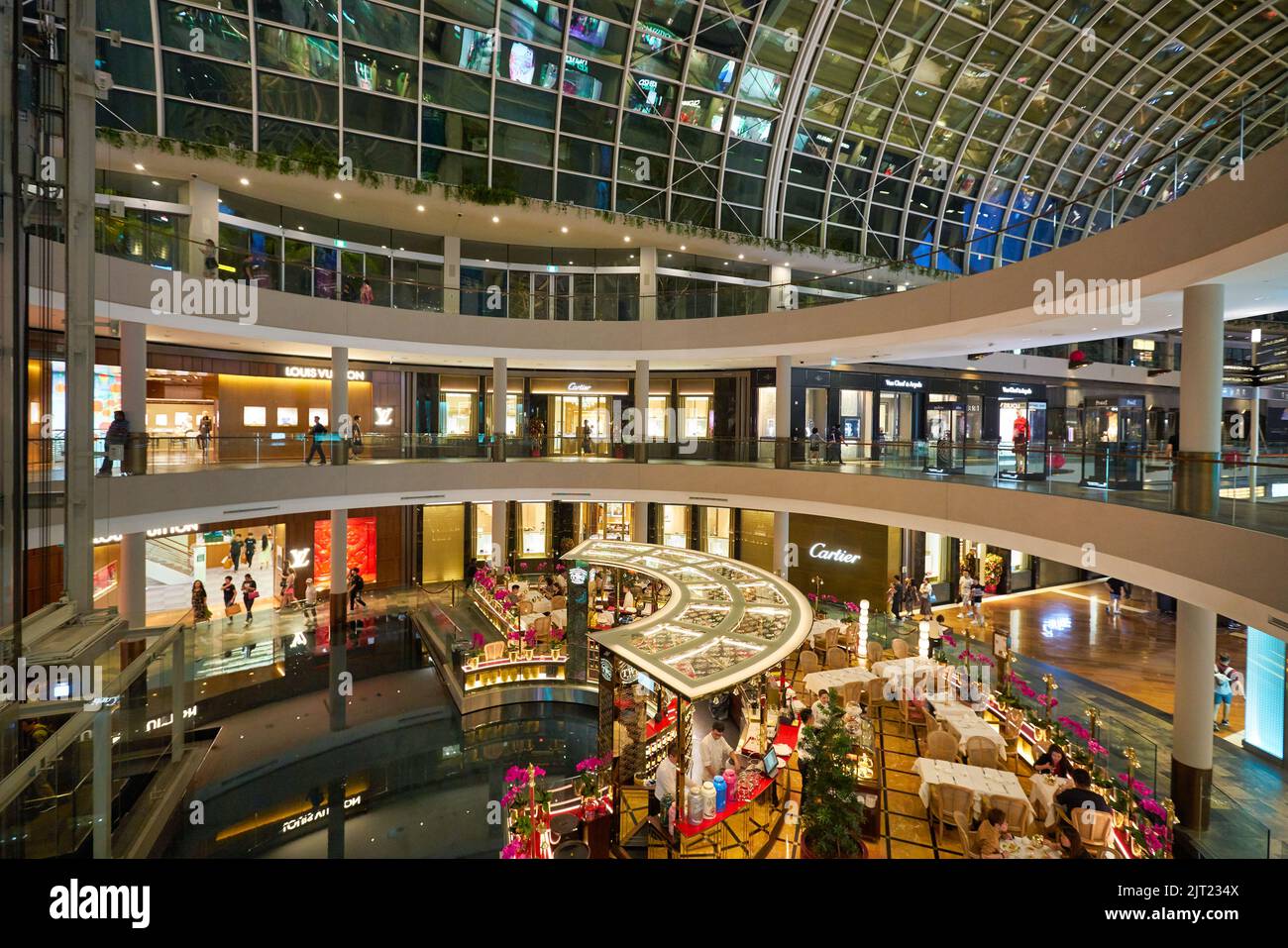 SINGAPORE - JANUARY 20, 2020: interior shot of the Shoppes at Marina Bay Sands Stock Photo