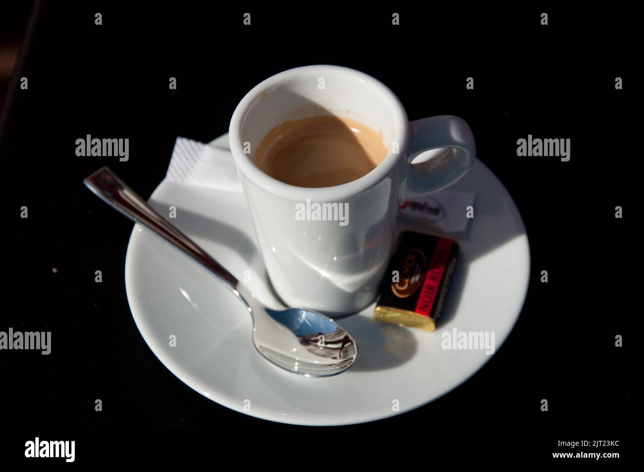 Coffee Espresso, St Cyr au Mont d'Or, Lyon, Auvergne-Rhone-Alpes, France Stock Photo