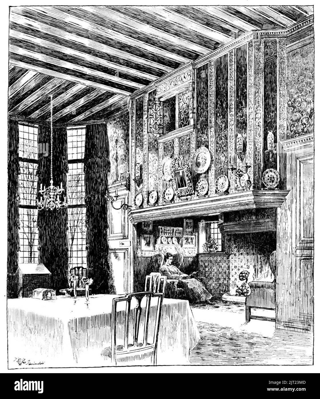 Town House Dining Room, fig 1 (Modern Homes, 1909 Stock Photo - Alamy