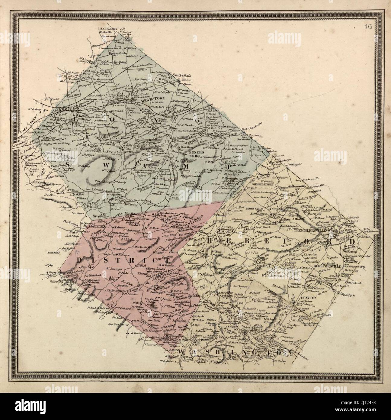 Township map of Berks County, Pennsylvania, from actual surveys Stock