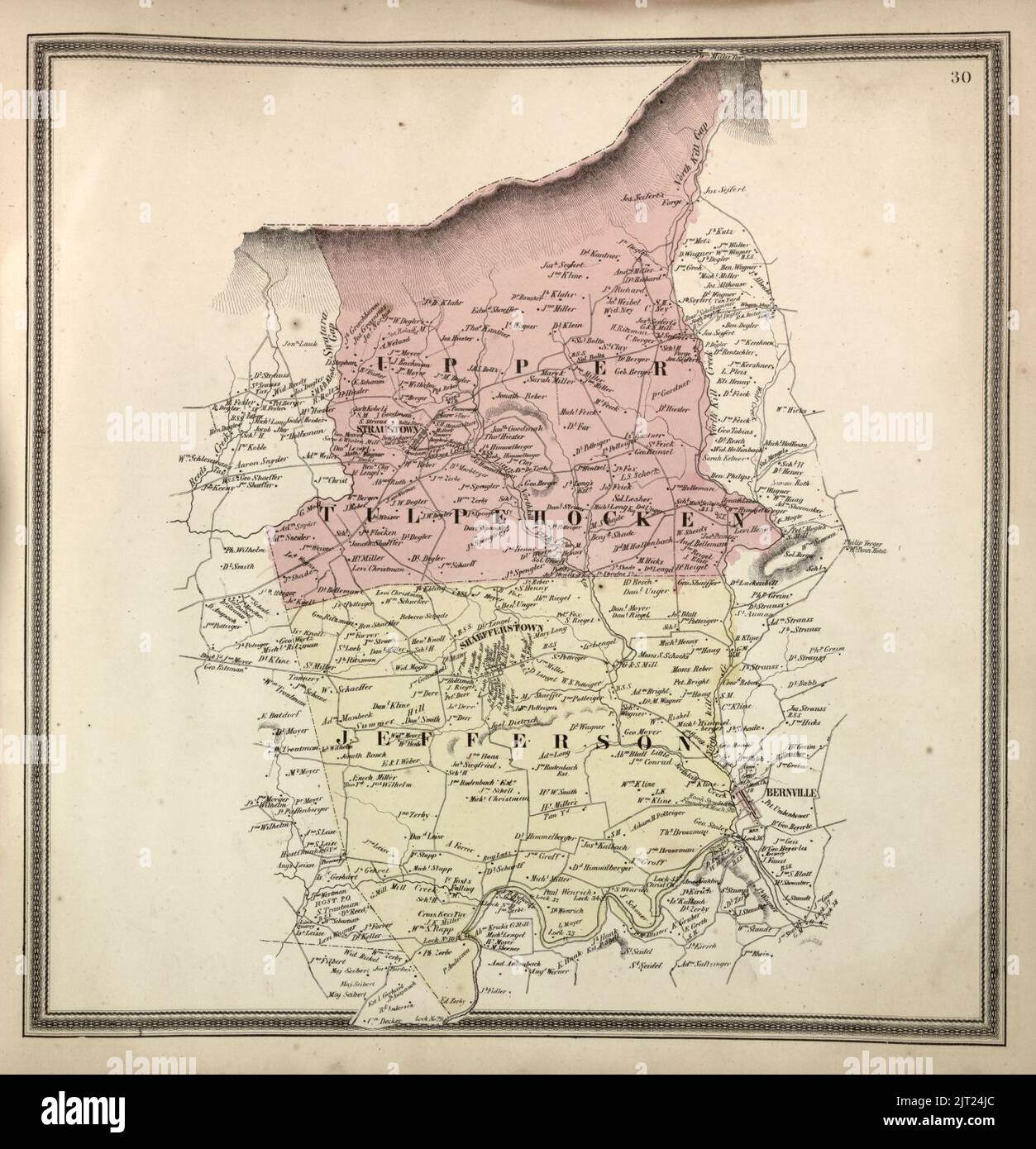 Township map of Berks County, Pennsylvania, from actual surveys Stock
