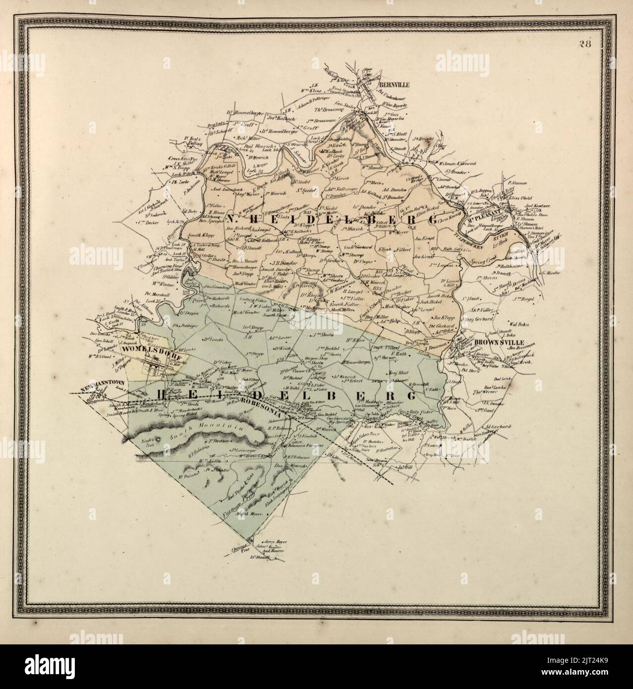 Township map of Berks County, Pennsylvania, from actual surveys Stock