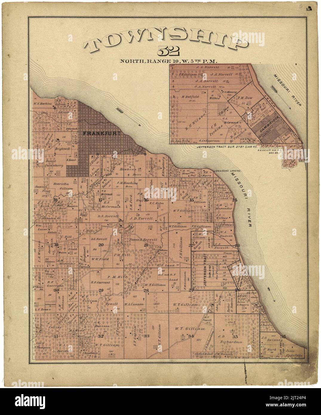 Township plats (Saline County, Missouri Stock Photo Alamy
