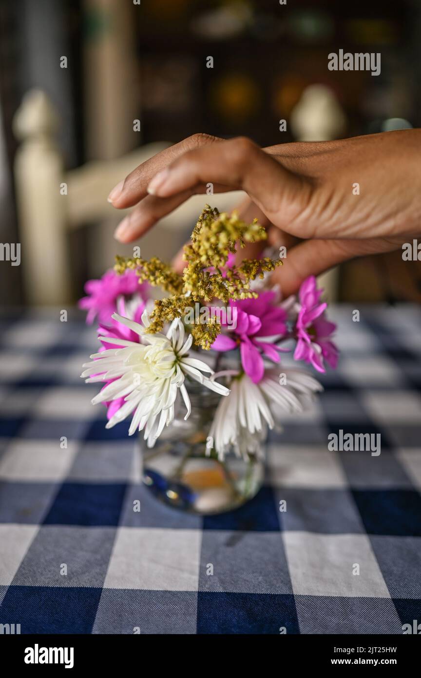 Placing flower hires stock photography and images Alamy