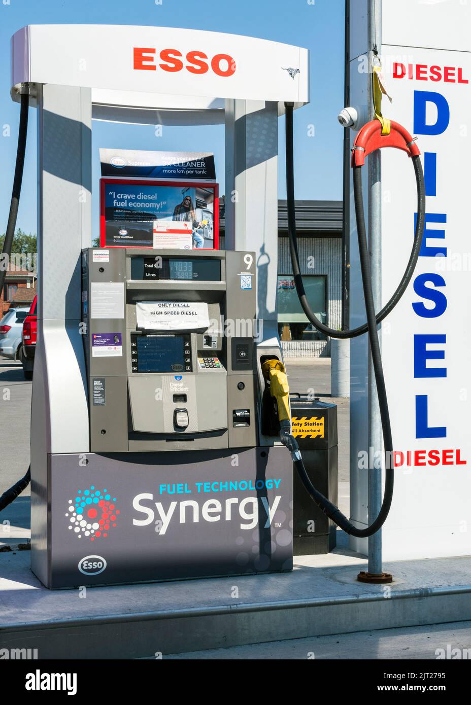 Esso diesel gas station, Canada Stock Photo