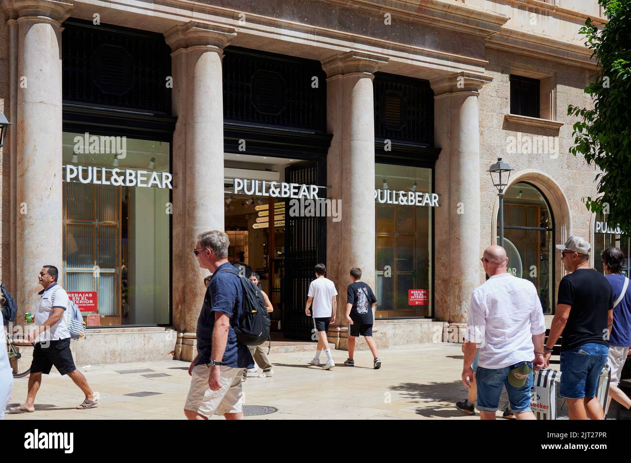 People in front of Pull and Bear store in Palma de Majorca, Spain Stock Photo