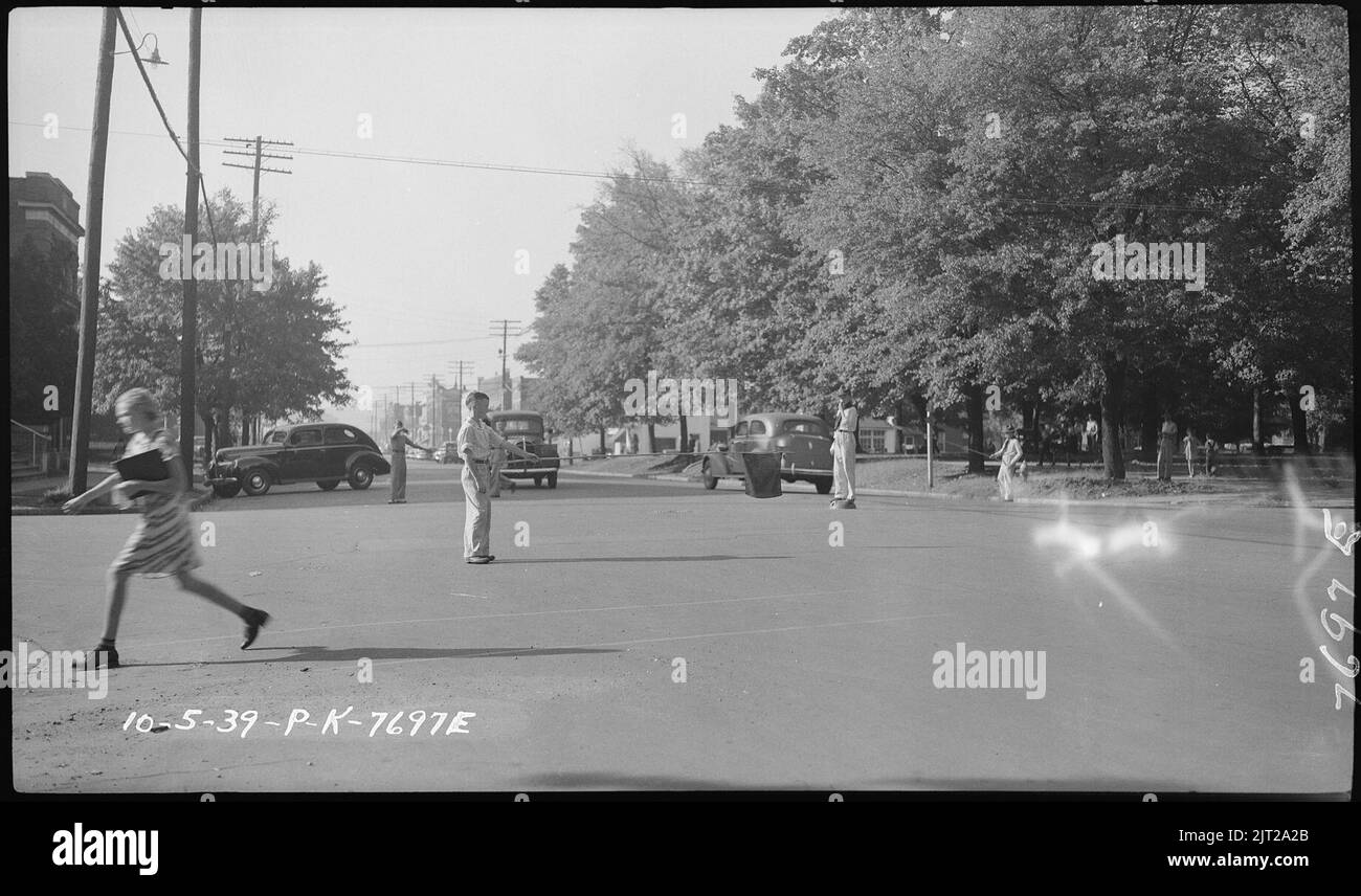 Traffic handling at school corners near high school Stock Photo Alamy