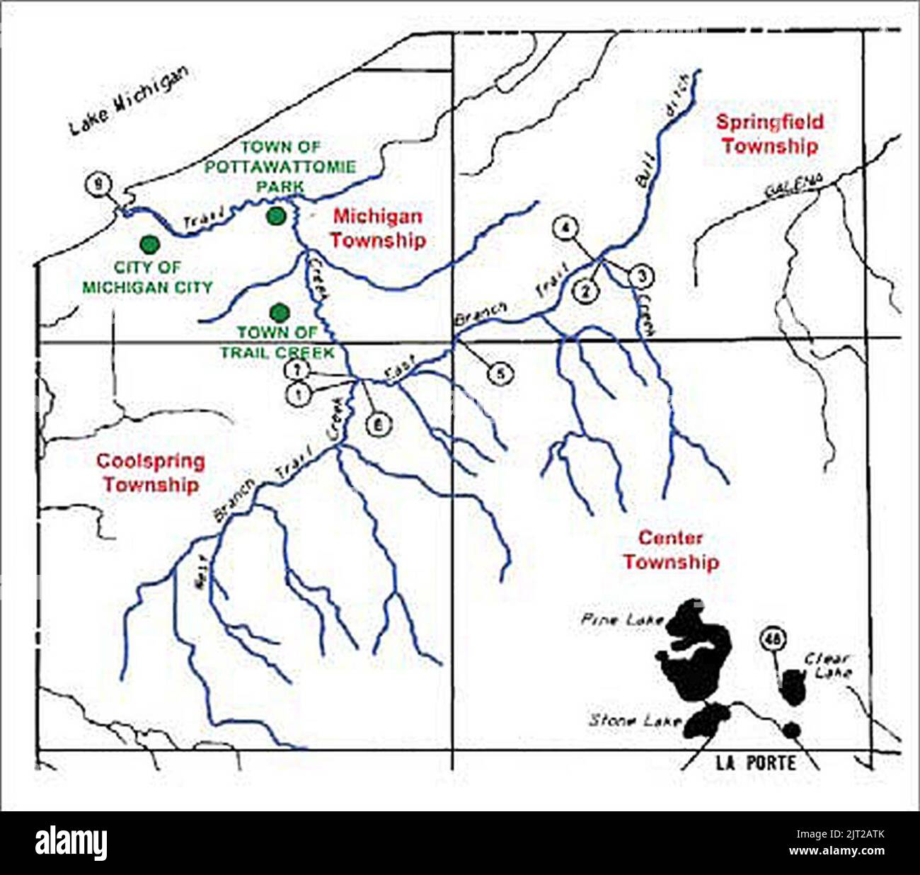 Trail Creek Watershed Map 2006 Stock Photo - Alamy