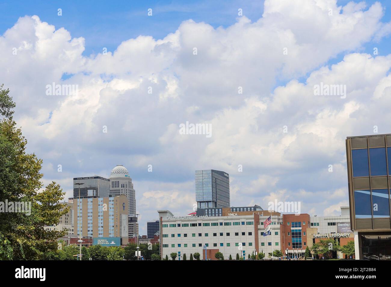 Louisville, Kentucky USA  August 27, 2022: A view of the Jefferson Community College in downtown Louisville, Kentucky against a blue sky Stock Photo