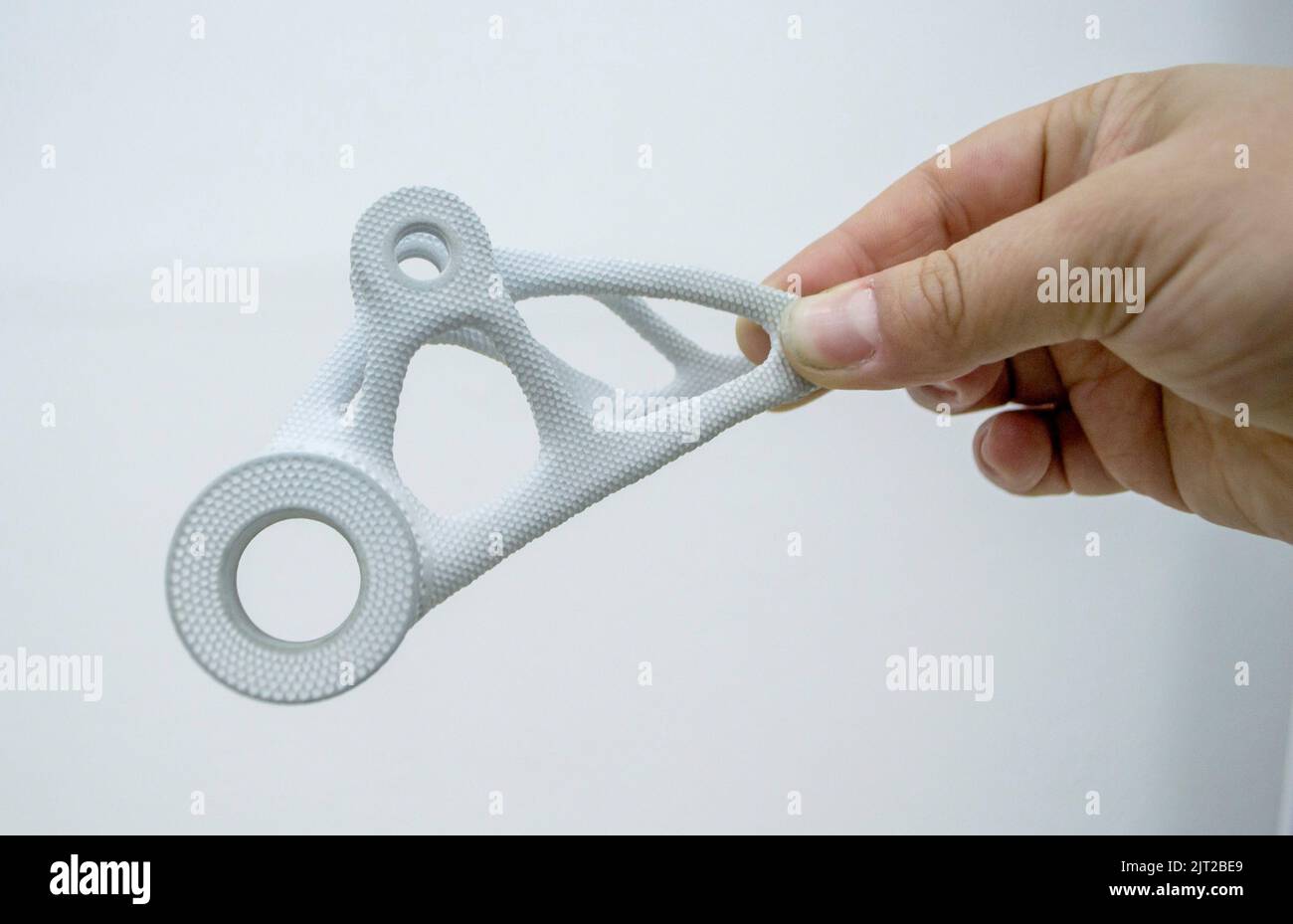 Person holding plastic model printed on powder 3d printer from ...