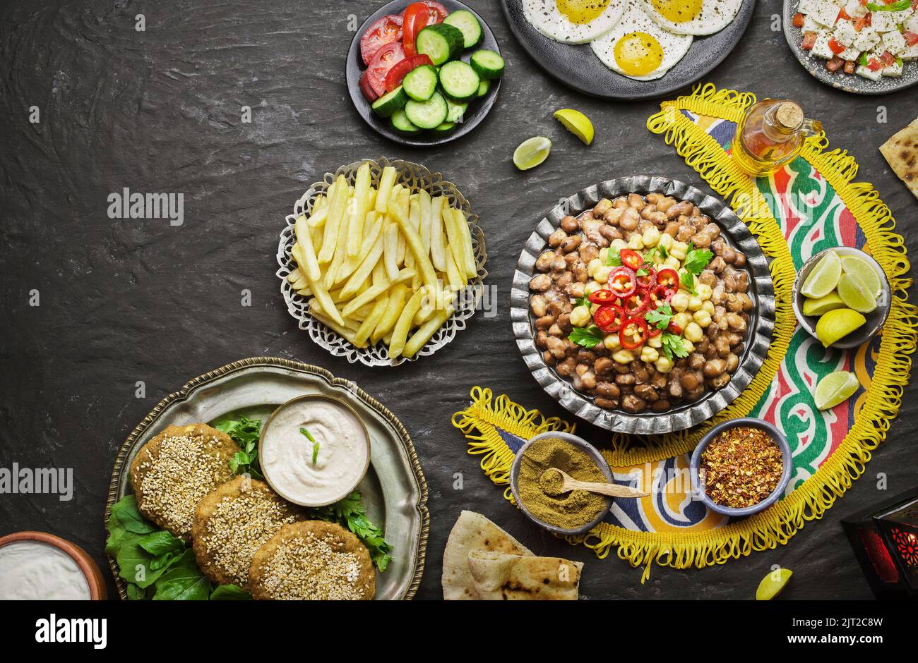 Arabic Cuisine Middle Eastern traditional breakfast. It's also Ramadan