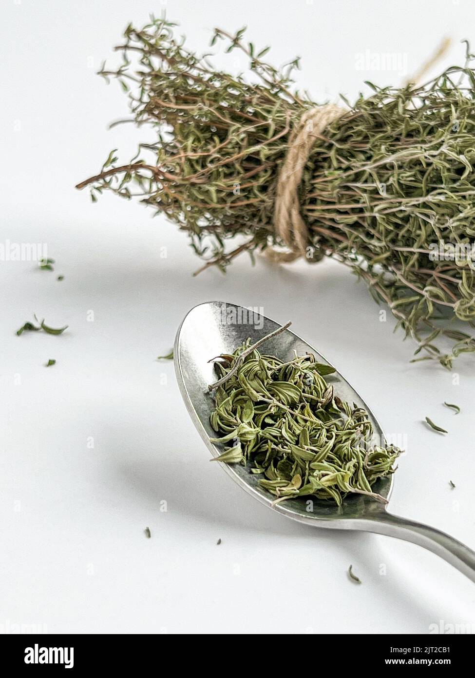 Dried thyme leaves on white hi-res stock photography and images - Alamy