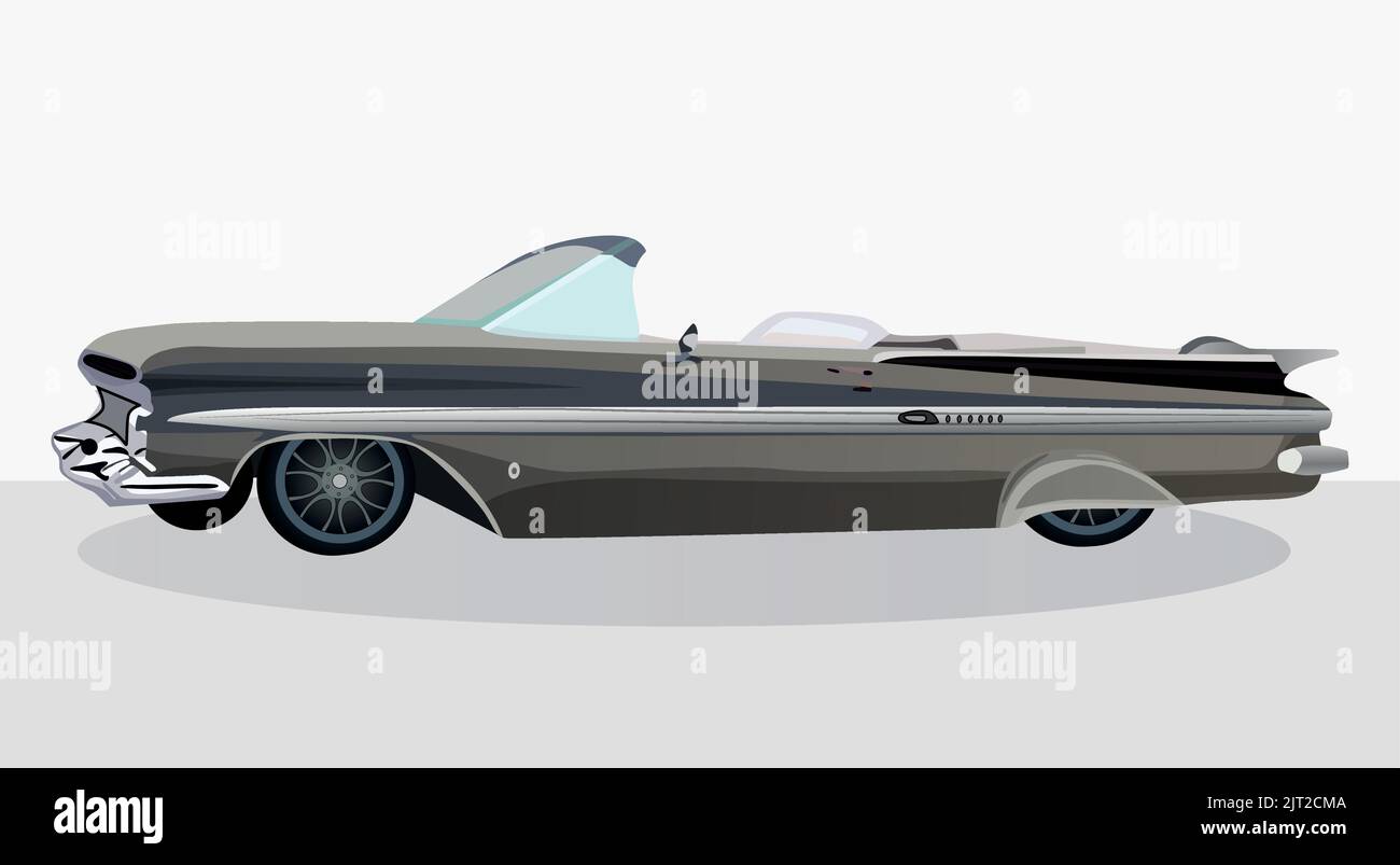 Vintage Car vector template , White background, Side View Stock Vector