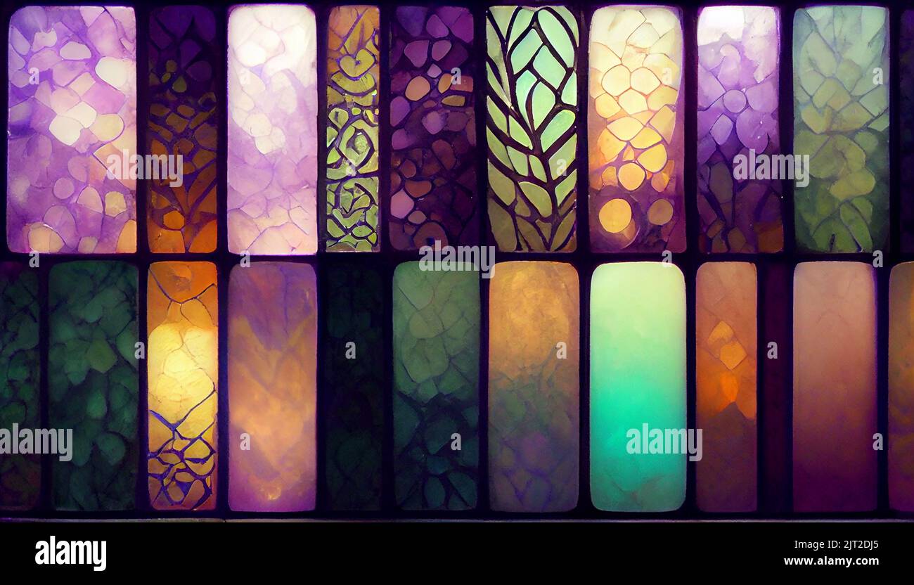Lavender glowing stained glass pattern background. Beautiful abstract