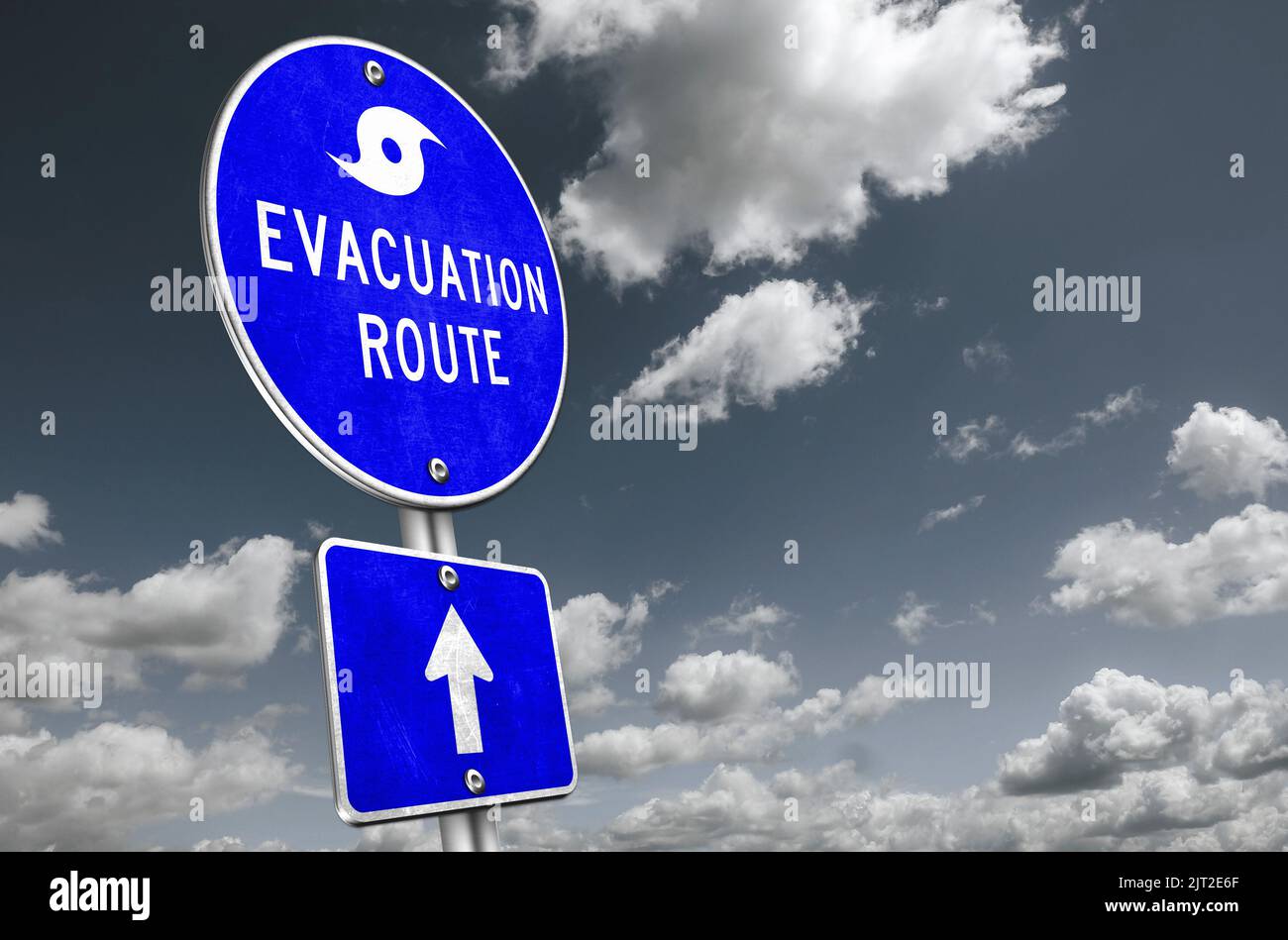 Evacuation route during hurricane Stock Photo