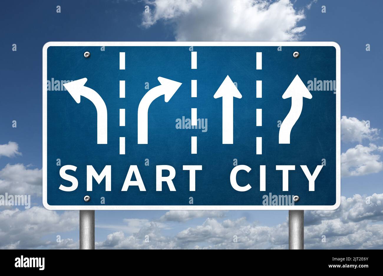 Smart city - modern urban metropolis Stock Photo