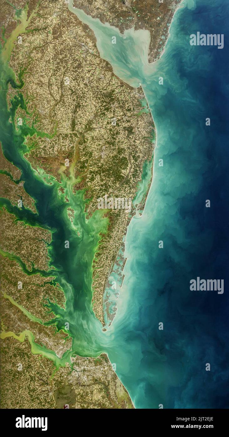 Aerial of Chesapeake Bay Stock Photo