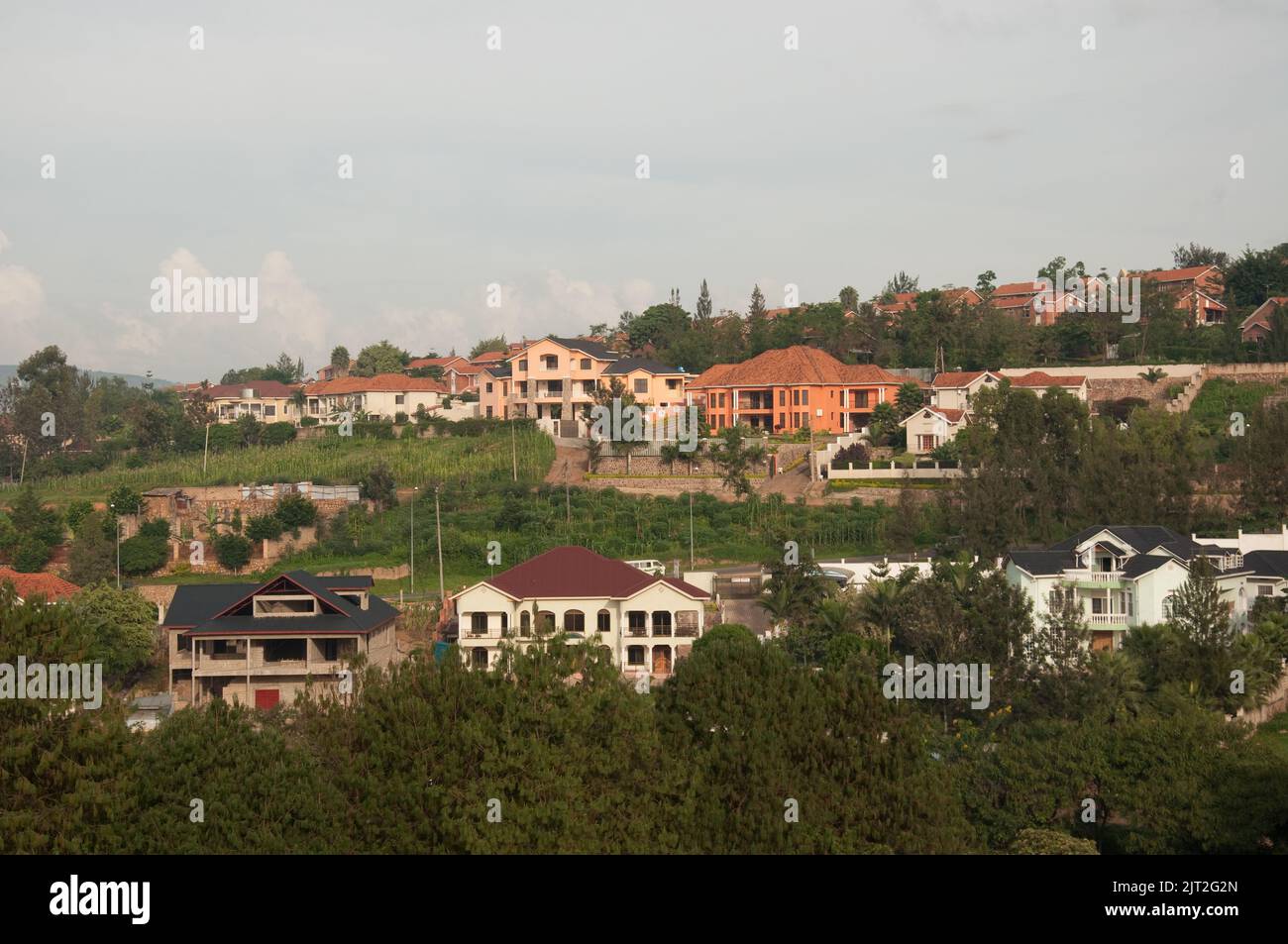 Kigali suburb, Kigali, Rwanda. New houses being built in the suburbs of
