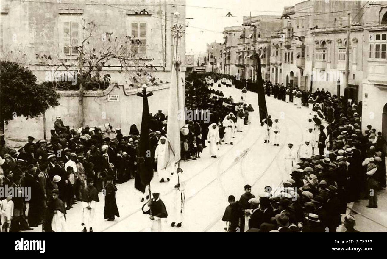 In Ham Rin Tram lines in Hamrun in the 1920s Stock Photo - Alamy