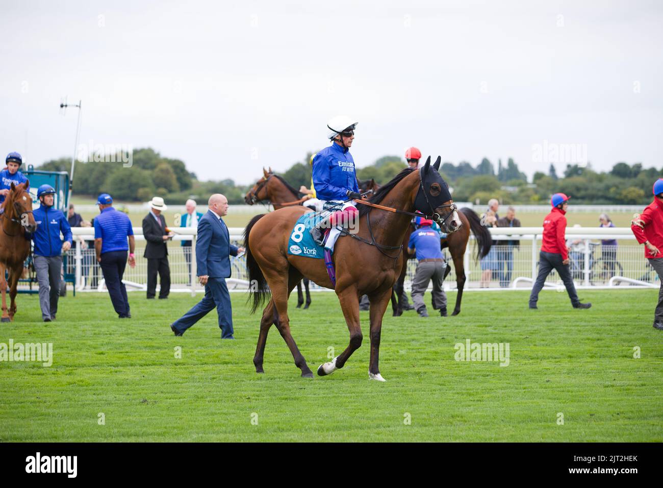 Jockey Frankie Dettori on Shining Blue at York Races, Stock Photo