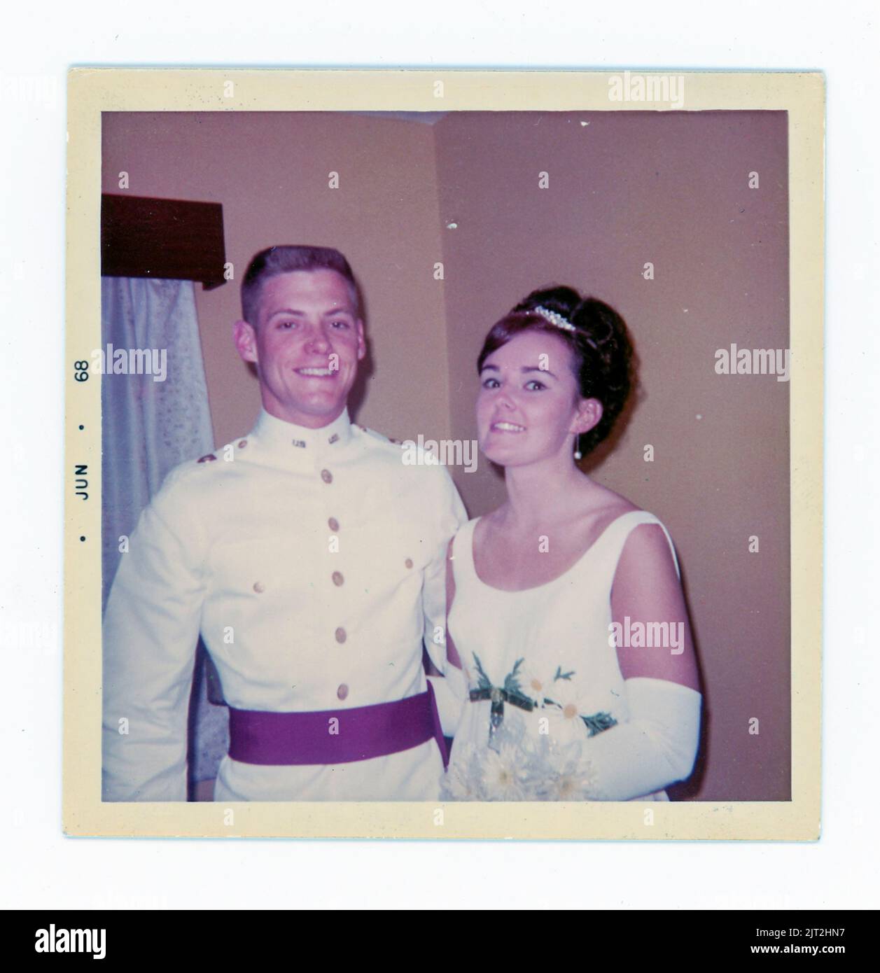 1968, West Point Cadet and Prom Date, USMA, NY, USA Stock Photo
