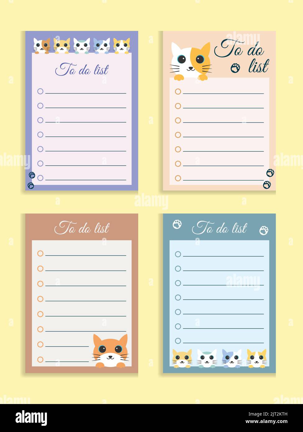 Weekly planner template and to do list with different cute cats Stock  Vector Image & Art - Alamy