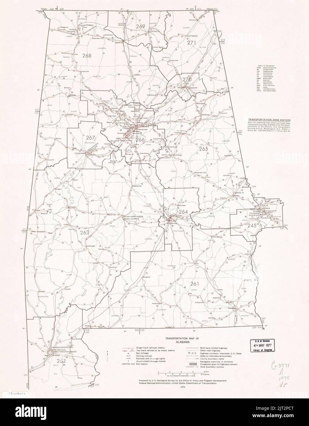 Transportation map of Alabama Stock Photo Alamy