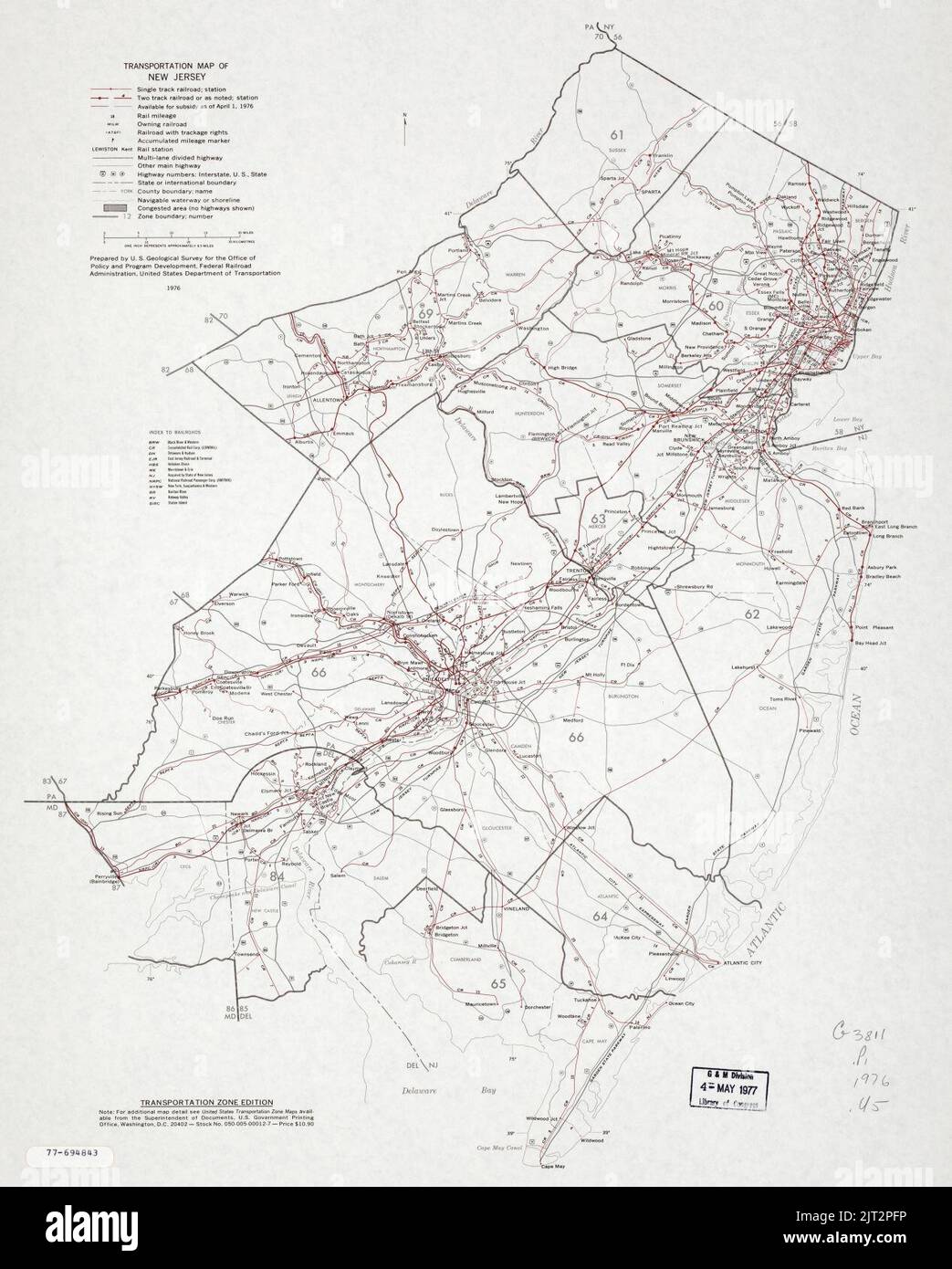 Transportation map of New Jersey Stock Photo - Alamy