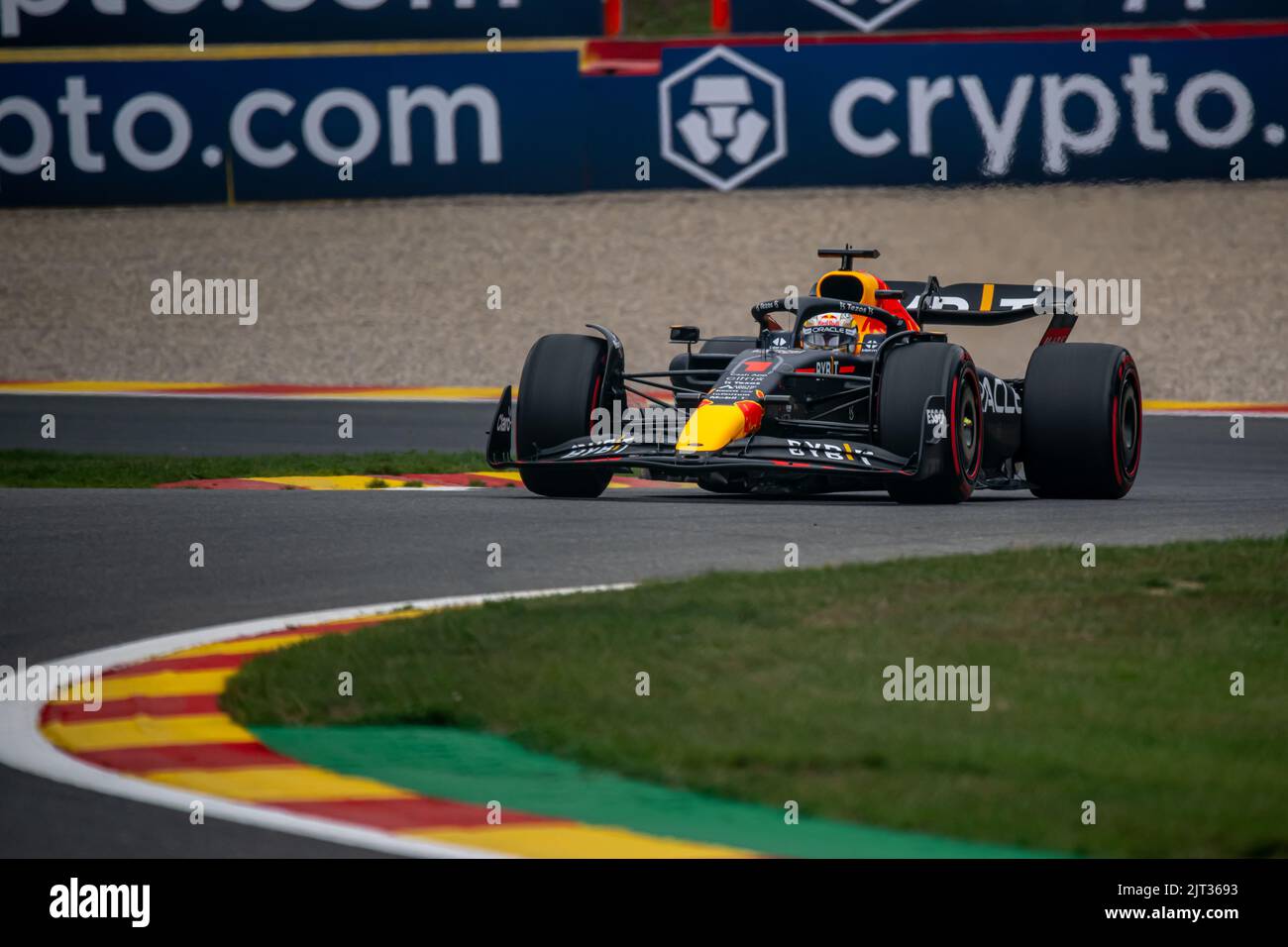 Stavelot, Belgium, 27th Aug 2022, Max Verstappen, from Netherlands competes for Red Bull Racing. Qualifying, round 14 of the 2022 Formula 1 championship. Credit: Michael Potts/Alamy Live News Stock Photo