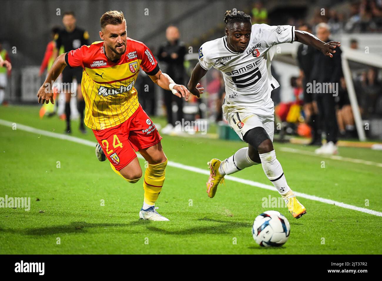 Fanion RC Lens Vs Stade Rennais – 1/16e Finale Coupe De La Ligue 1998, 10x9 Cm