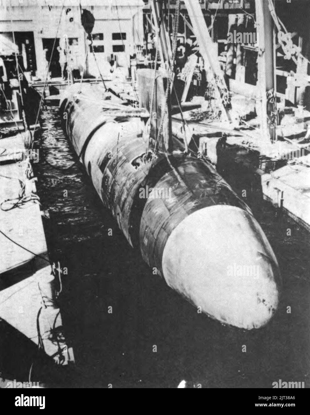 Trident submarine under construction at Electric Boat facility Stock
