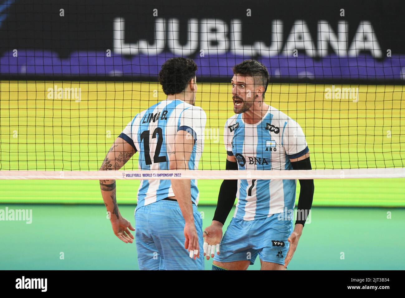 Bruno Lima and Facundo Conte (Argentina). Volleyball World Championship 2022. Stock Photo
