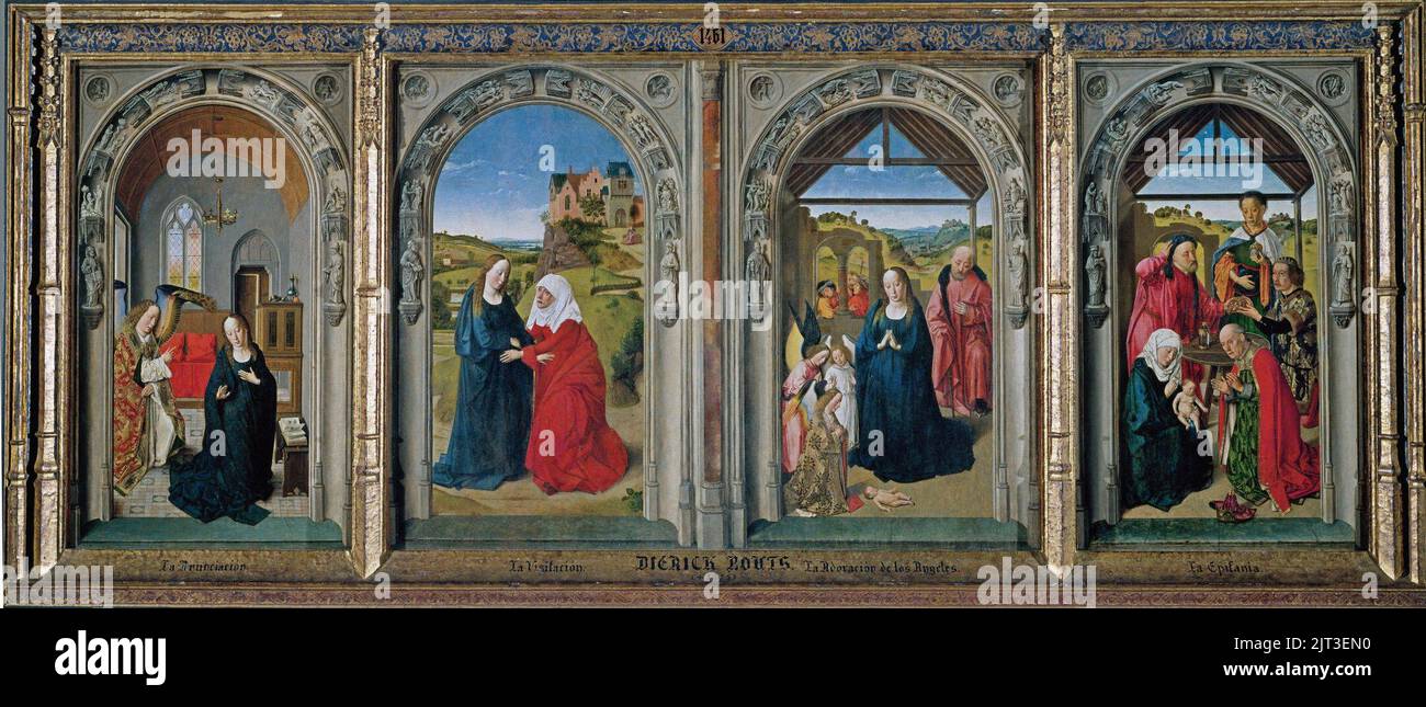 Tríptico de la vida de la Virgen (Bouts Stock Photo - Alamy