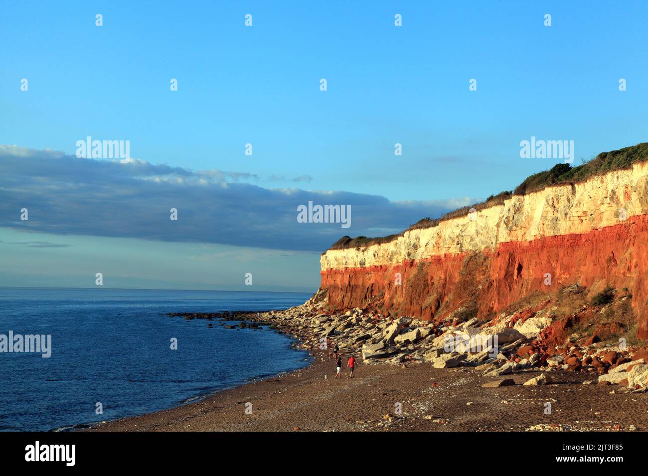 Old Hunstanton, striped cliffs, beach, North Sea, Norfolk, England, UK Stock Photo