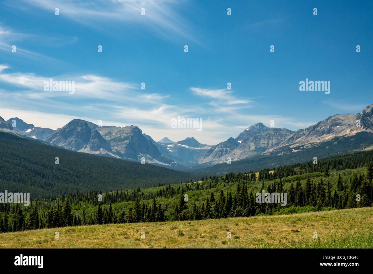 Mountain Range Above The Cut Bank Area of Glacier National Park Stock
