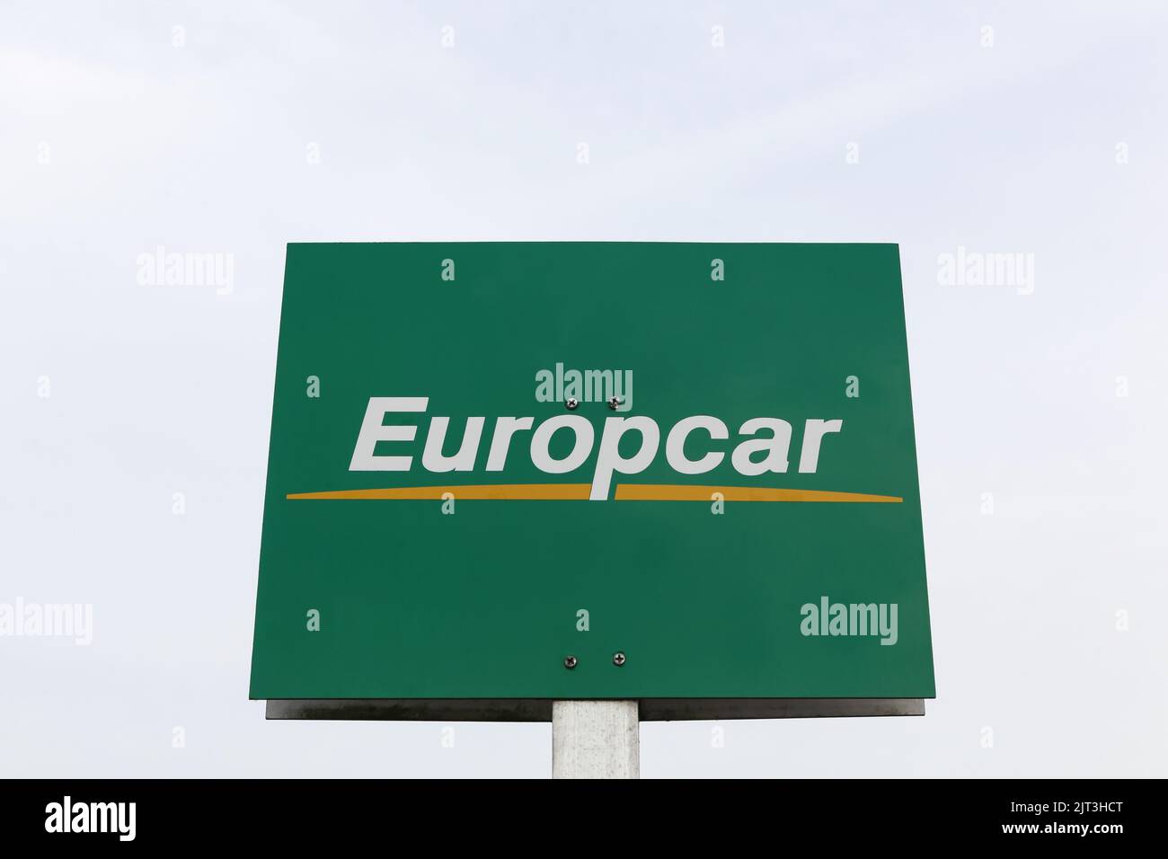 Tirstrup, Denmark October 15, 2015 Europcar logo on a panel