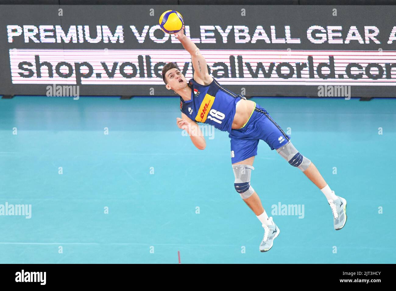 Yuri Romano (Italy) serving. Volleyball World Championship 2022 Stock