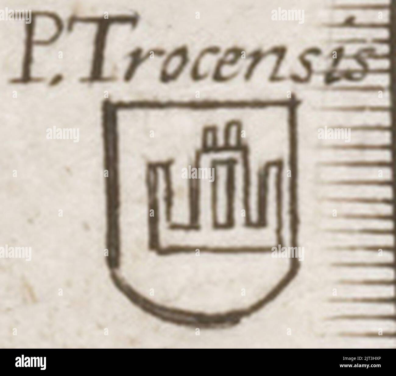 Troki, Kalumny. Трокі, Калюмны (A. Hogenberg, 1616). Stock Photo