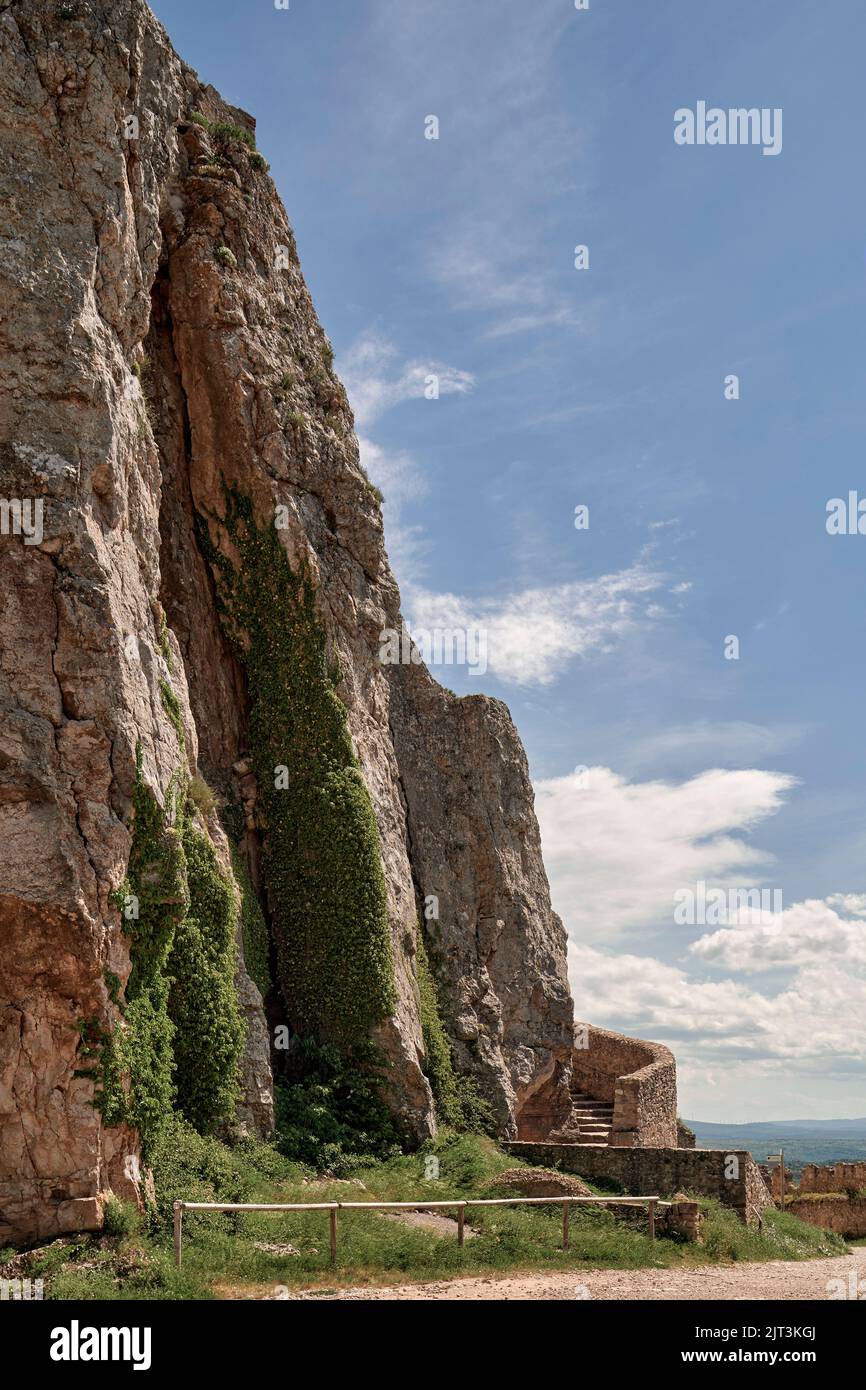 Old ruined castle in Morella, Spain Stock Photo