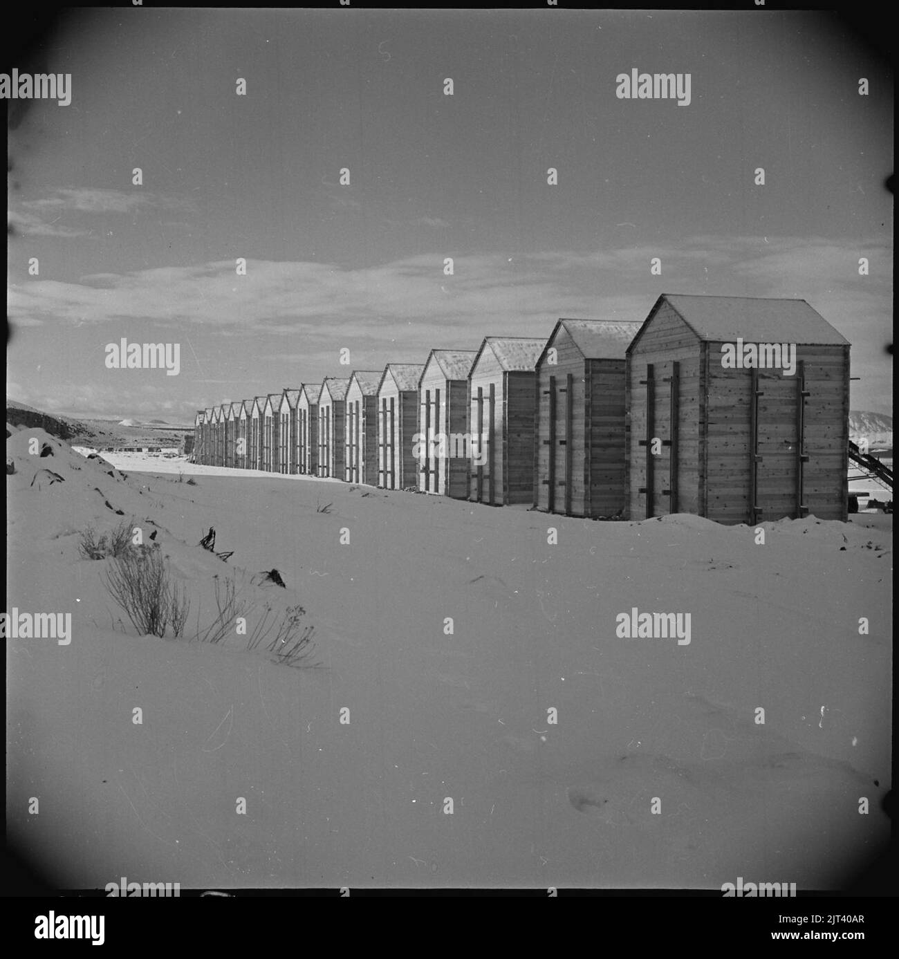 Tule Lake Relocation Center, Newell, California. Granery storage