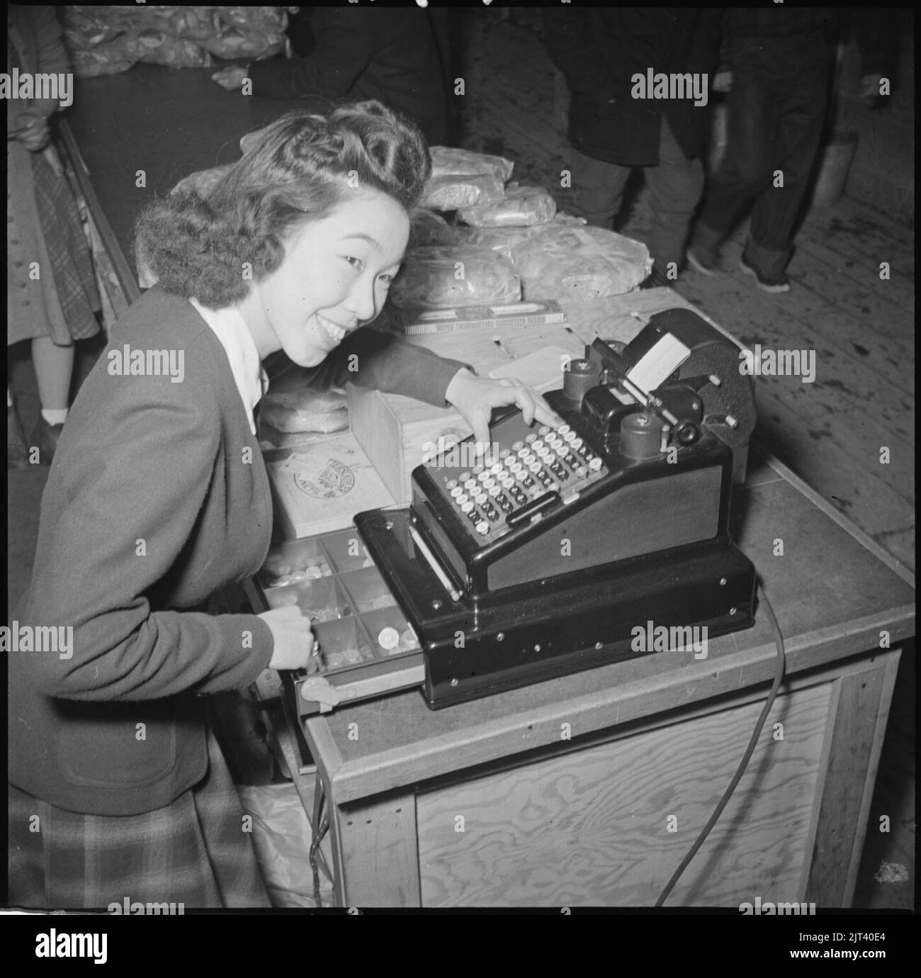 Tule Lake Relocation Center, Newell, California. Margaret Ito, Cashier