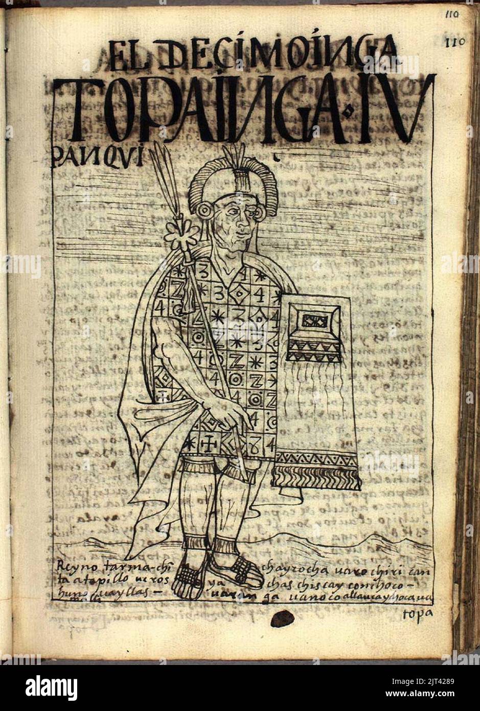 Tupac Yupanqui por Guaman Poma de Ayala Stock Photo Alamy