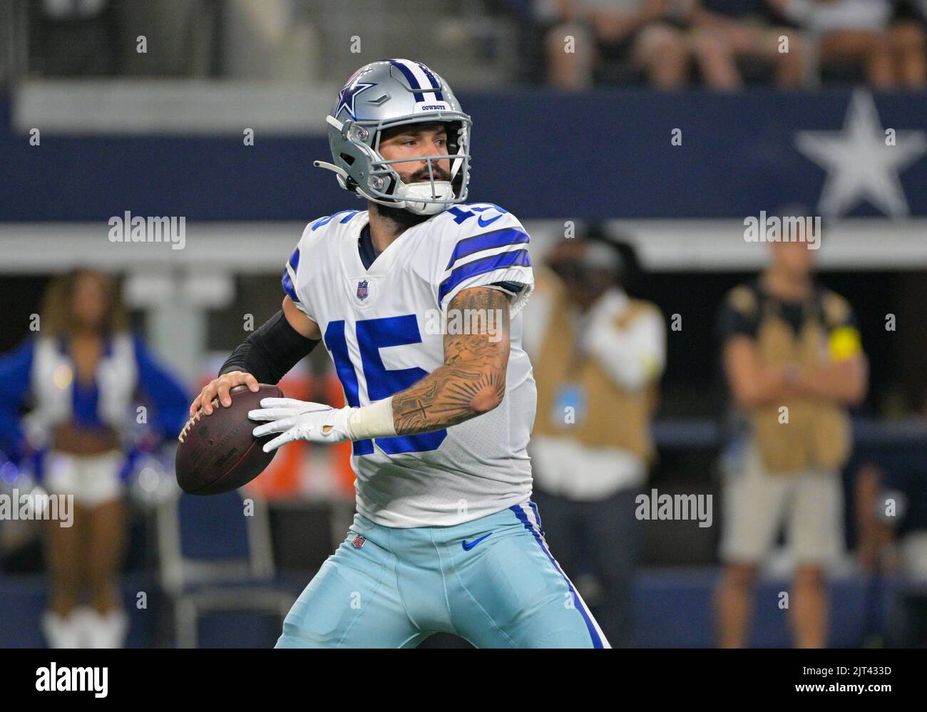 Dallas Cowboys quarterback Will Grier in action before an NFL football  game, Sunday, Oct. 16, 2022, in Philadelphia. (AP Photo/Matt Rourke Stock  Photo - Alamy