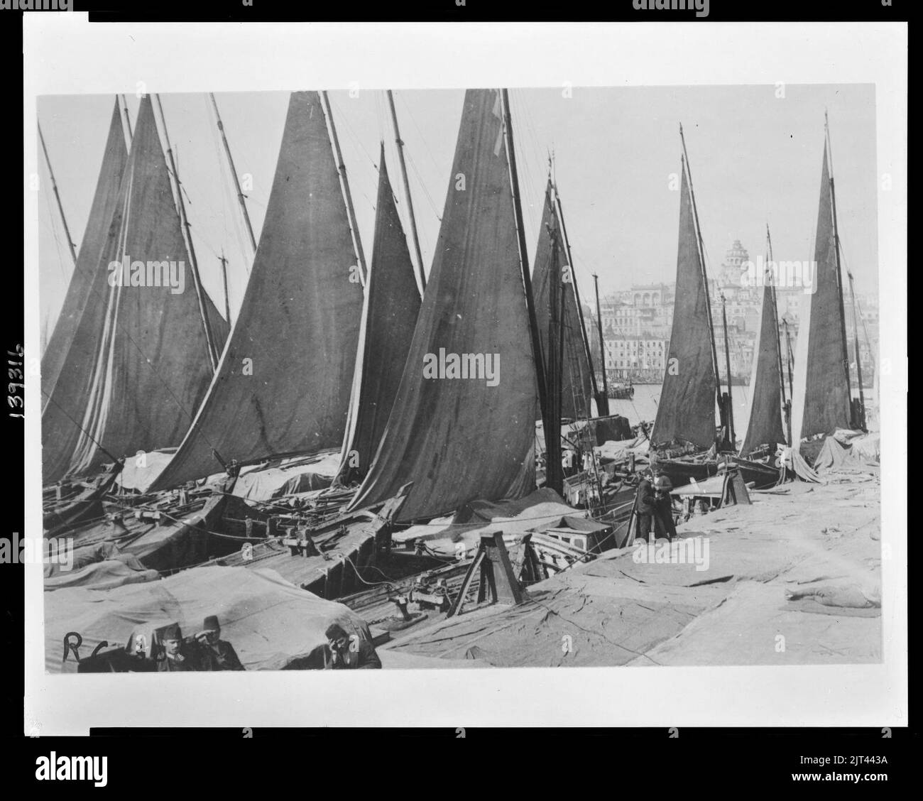 Fleet of small boats Black and White Stock Photos & Images - Alamy