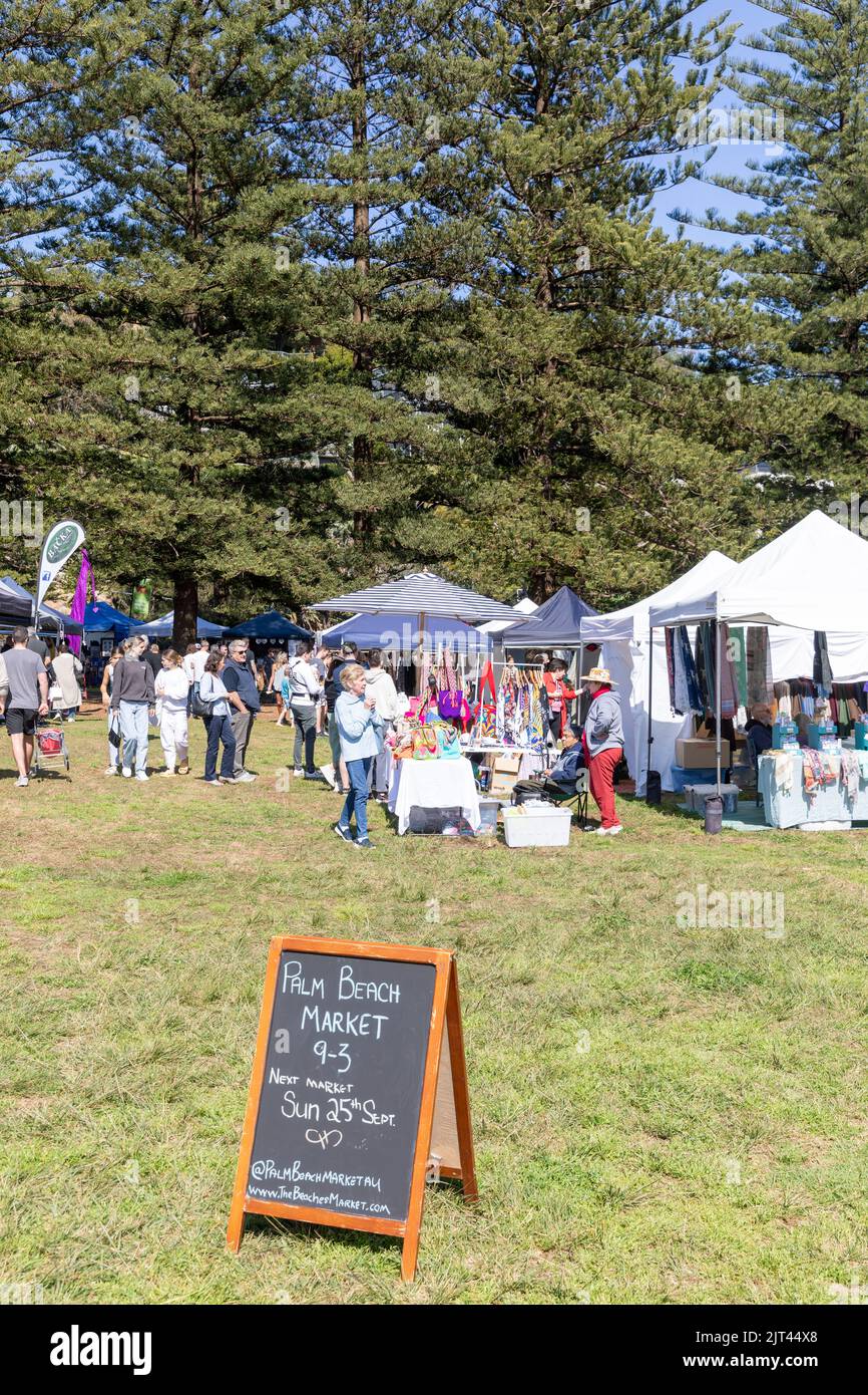 Palm Beach Sydney outdoor market stalls ,Sydney,NSW,Australia Stock